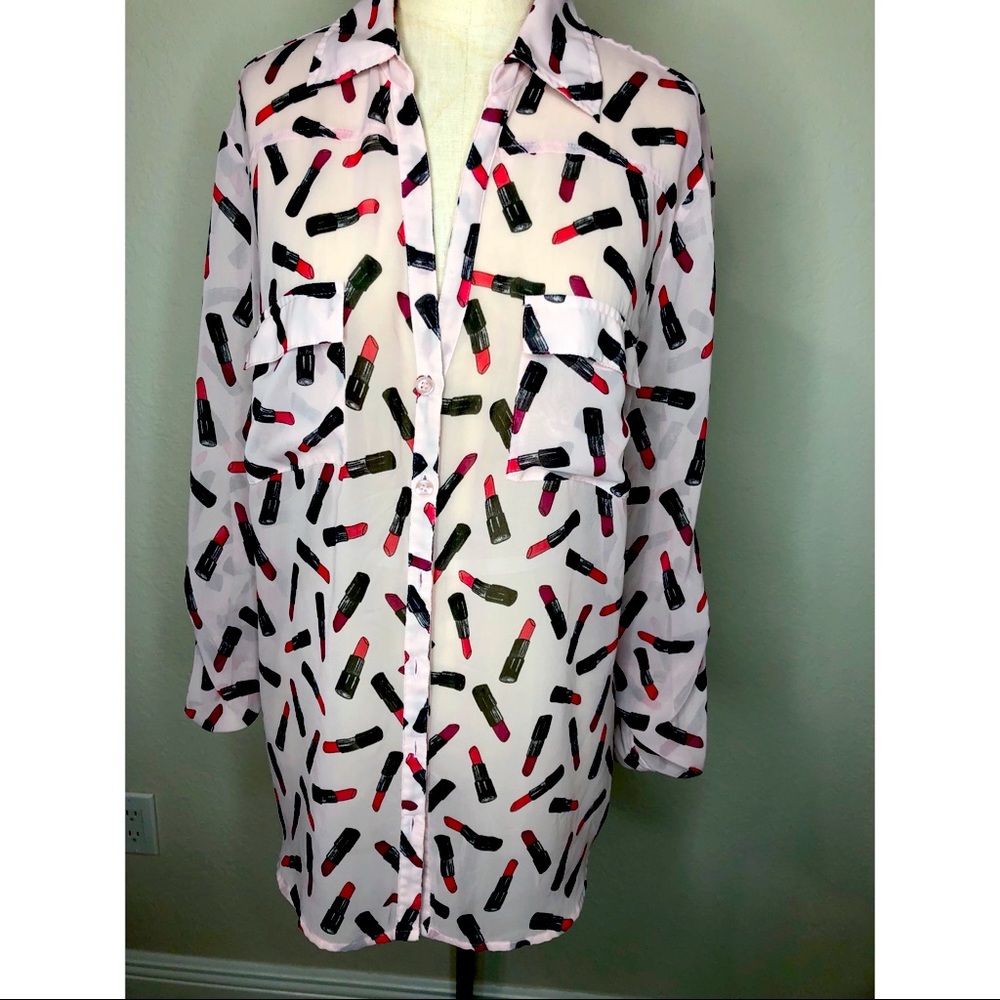 Light Pink lipstick blouse